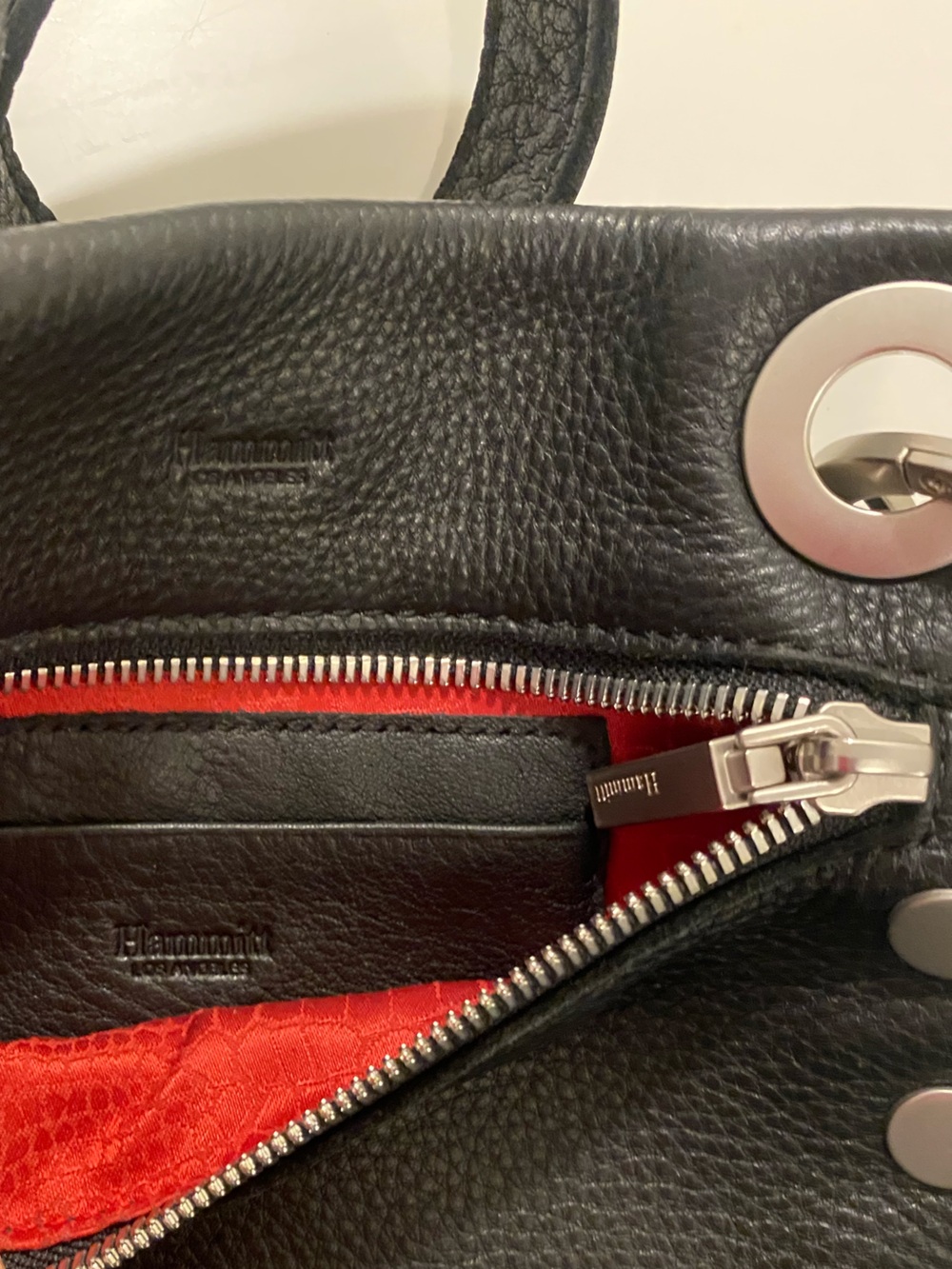 Hammitt Black Pebbled Leather Crossbody with Silver Ring Hardware - Picture 7 of 13